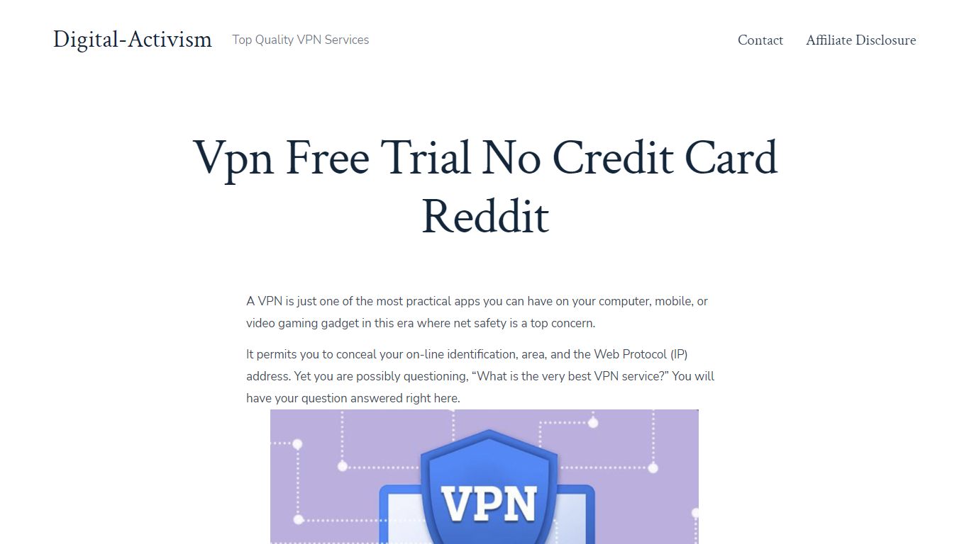 Vpn Free Trial No Credit Card Reddit - Digital-Activism